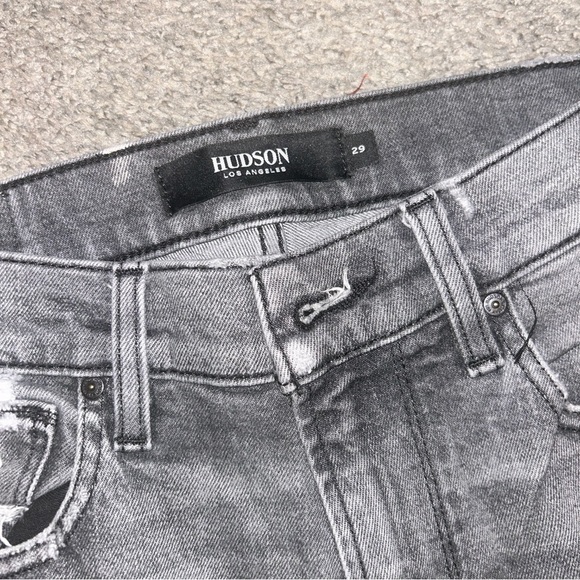 Hudson Los Angeles Distressed Denim Jeans Gray Jeans - Picture 3 of 3
